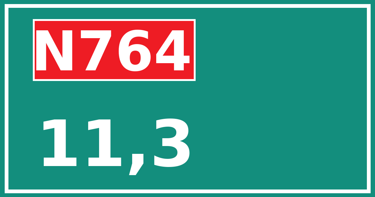 Hectometerbord N764 11,3