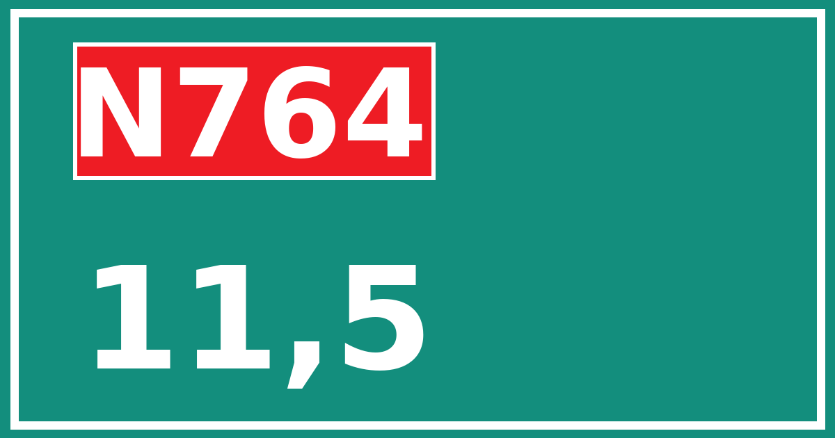 Hectometerbord N764 11,5