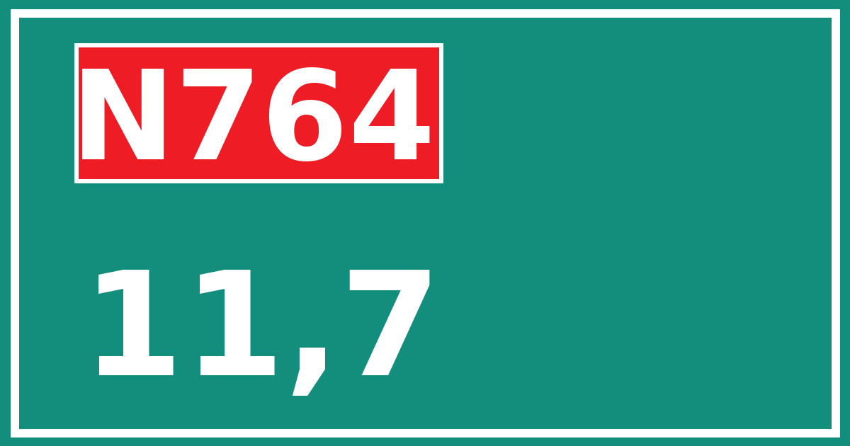 Hectometerbord N764 11,7