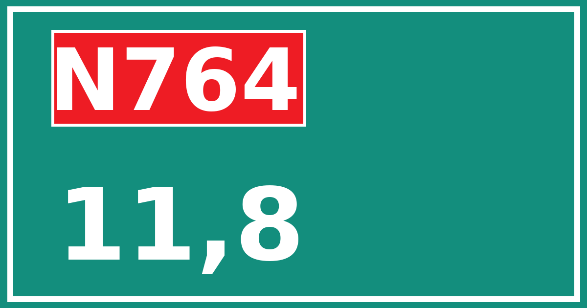 Hectometerbord N764 11,8