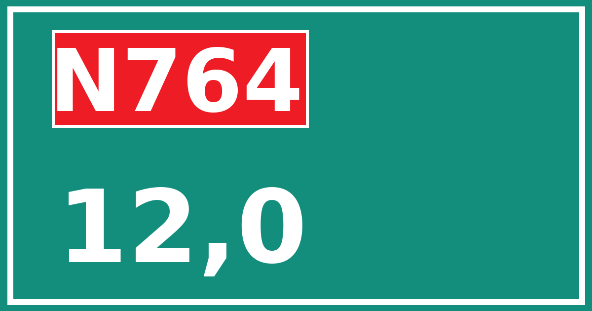 Hectometerbord N764 12,0