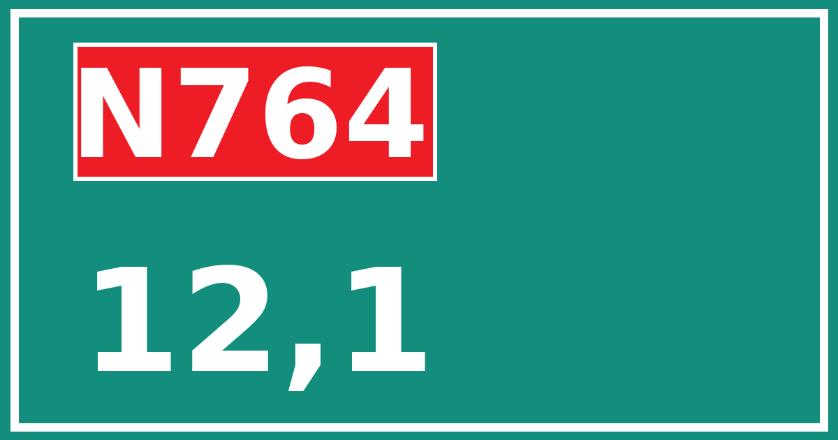Hectometerbord N764 12,1
