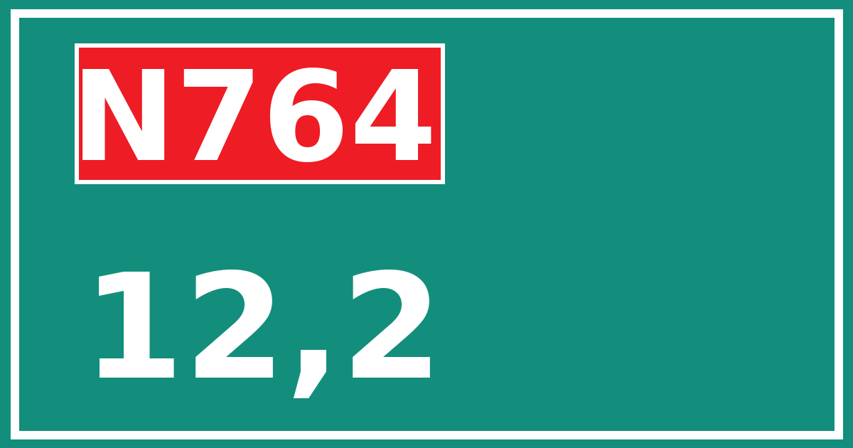 Hectometerbord N764 12,2