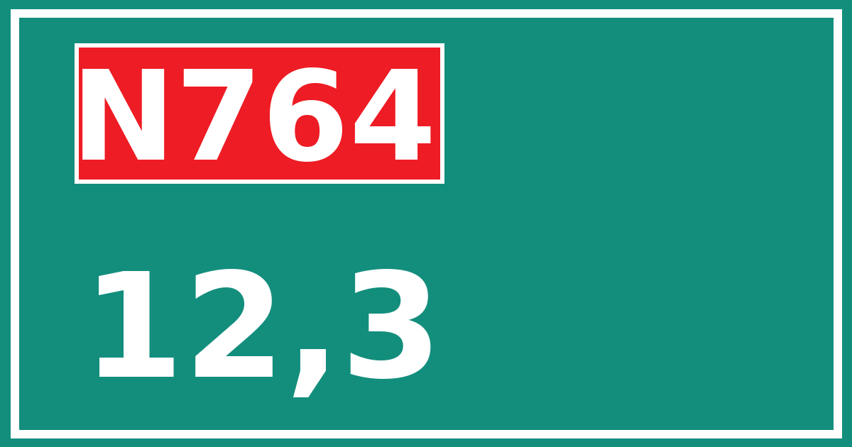 Hectometerbord N764 12,3