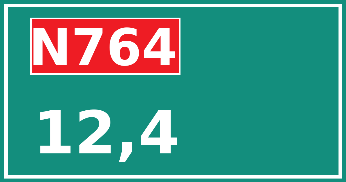 Hectometerbord N764 12,4