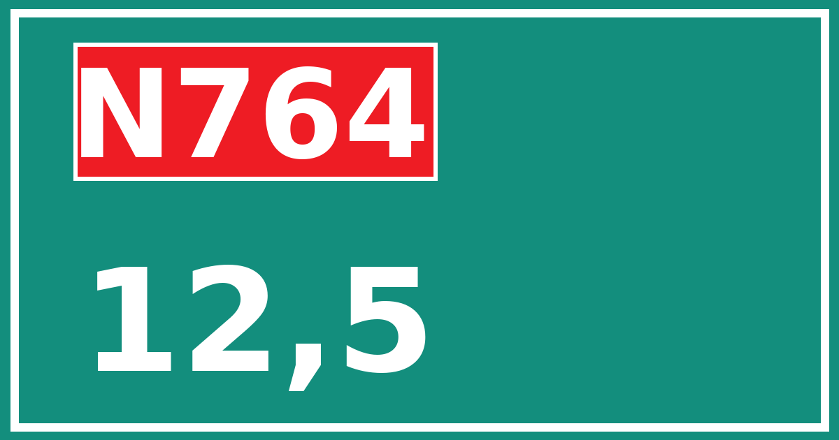 Hectometerbord N764 12,5
