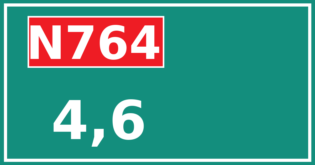 Hectometerbord N764 4,6