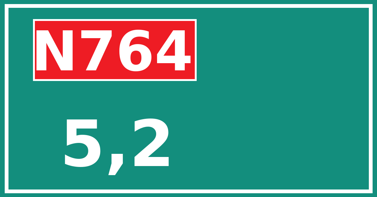 Hectometerbord N764 5,2