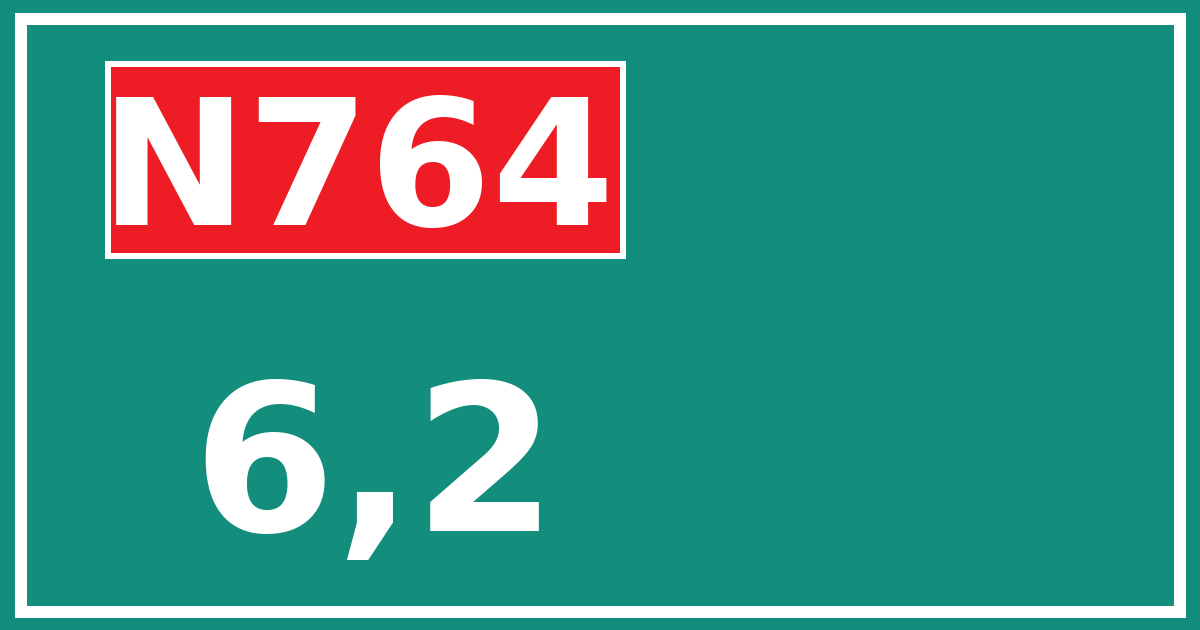 Hectometerbord N764 6,2