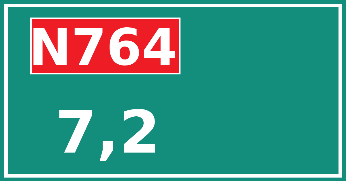 Hectometerbord N764 7,2