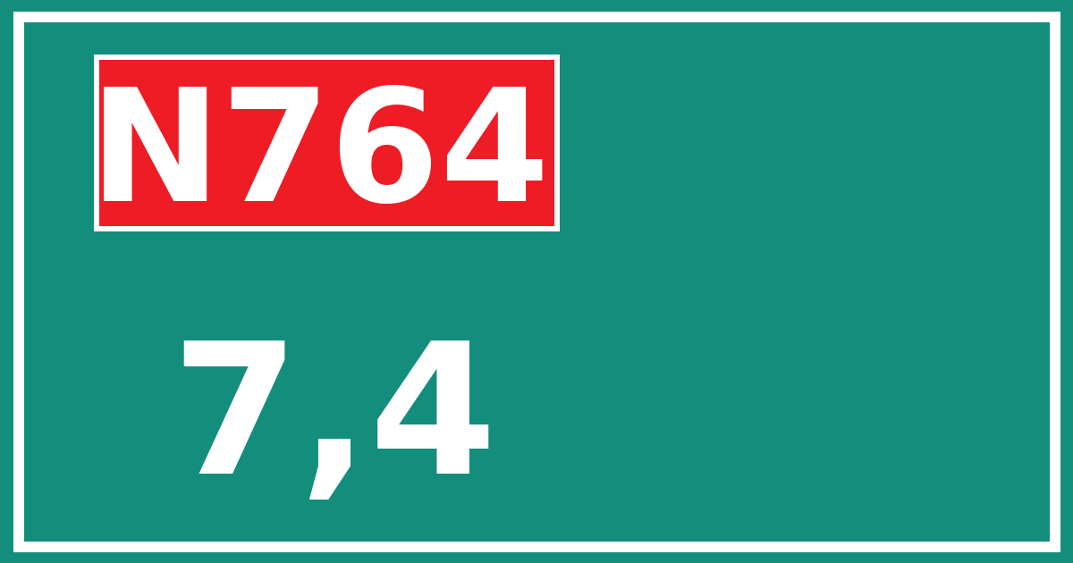 Hectometerbord N764 7,4