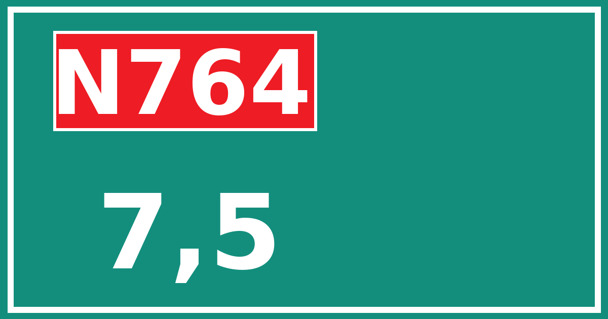 Hectometerbord N764 7,5