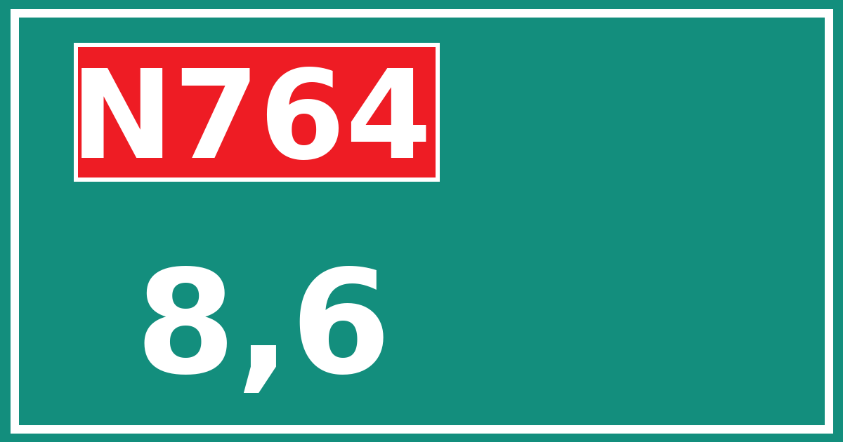 Hectometerbord N764 8,6