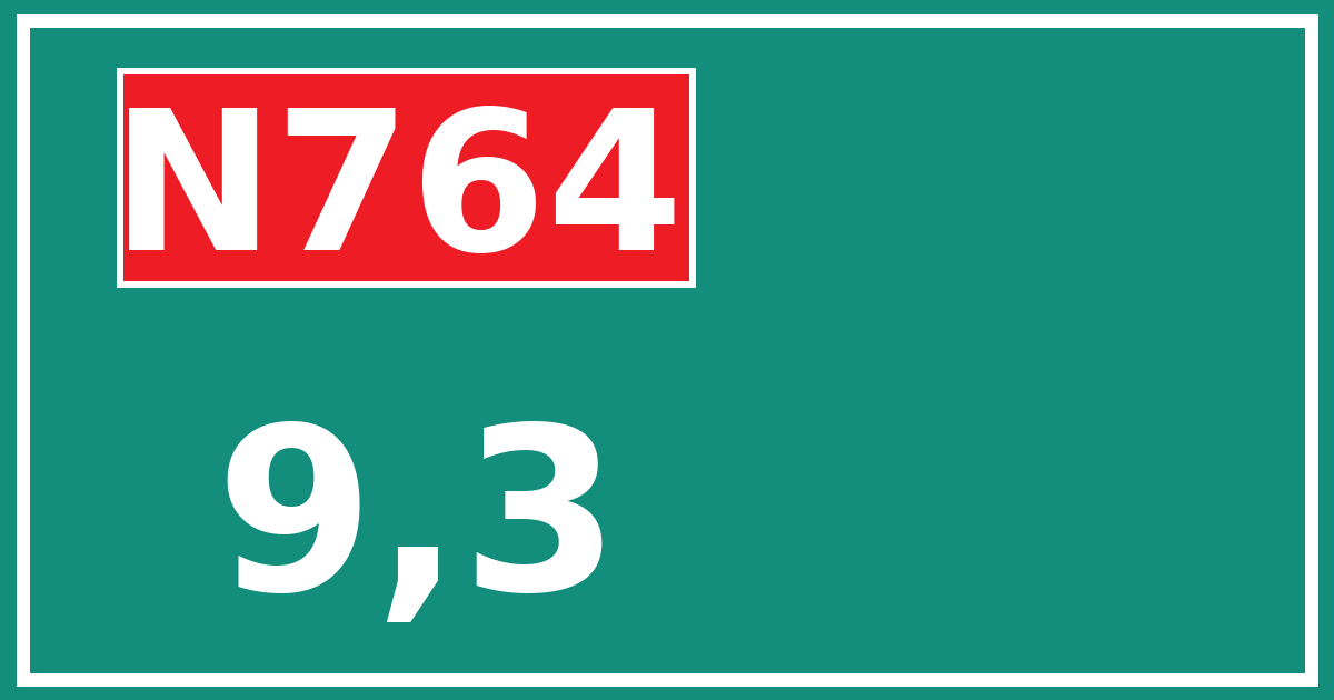Hectometerbord N764 9,3