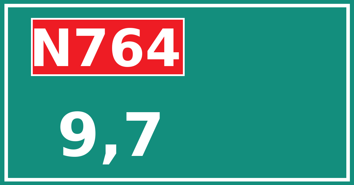 Hectometerbord N764 9,7