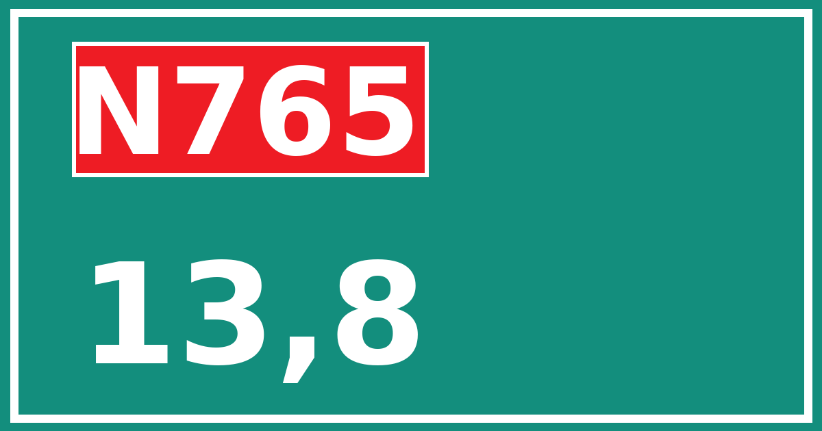 Hectometerbord N765 13,8