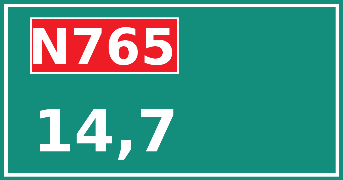 Hectometerbord N765 14,7
