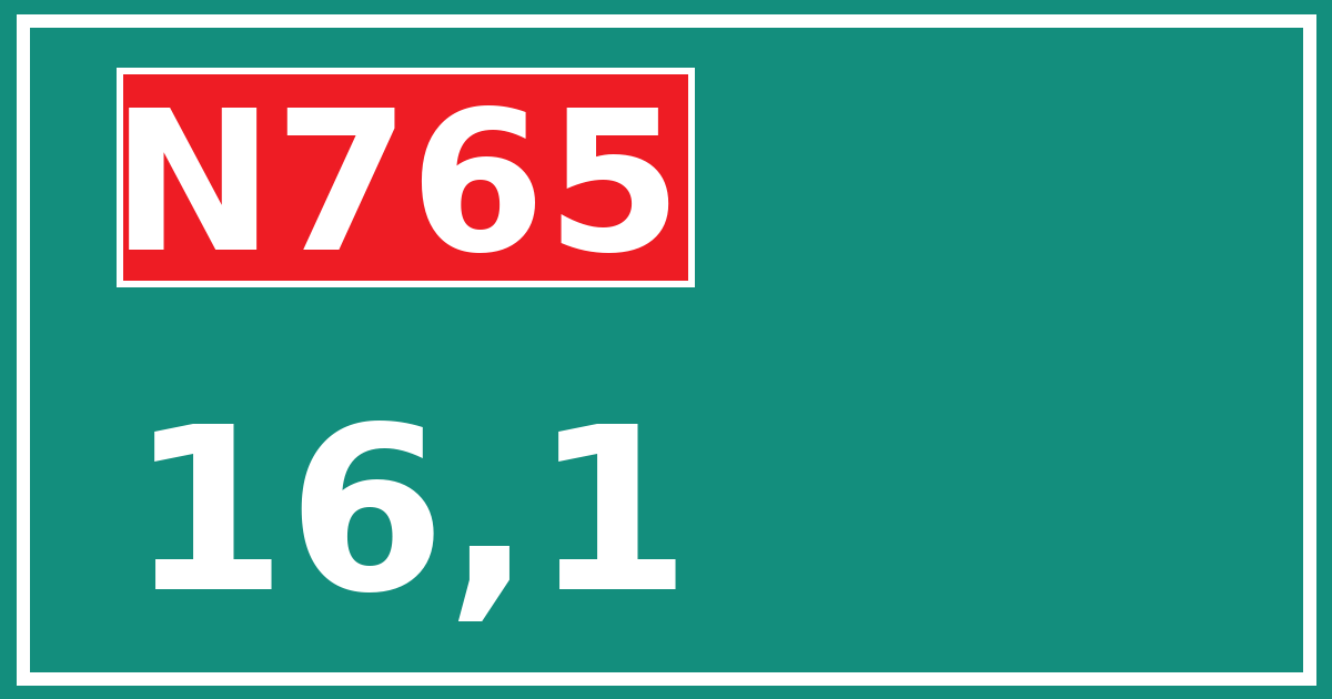 Hectometerbord N765 16,1