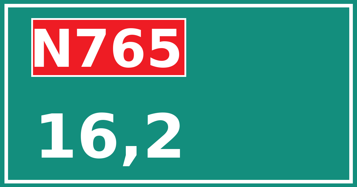 Hectometerbord N765 16,2