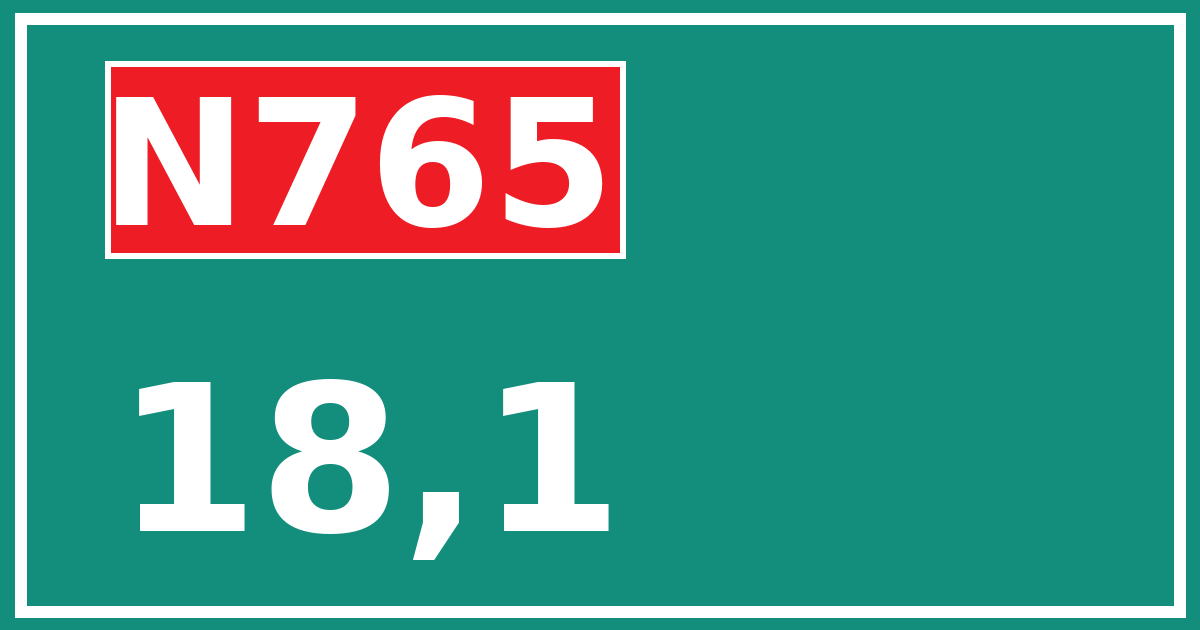 Hectometerbord N765 18,1