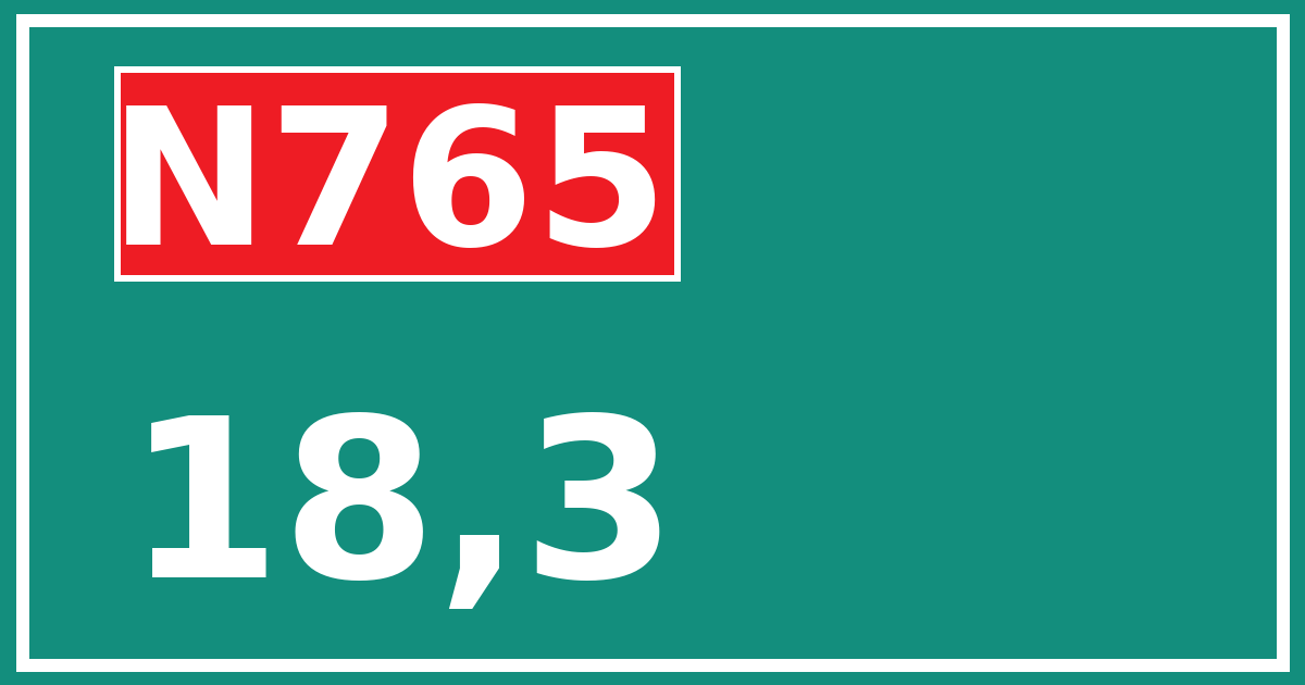 Hectometerbord N765 18,3