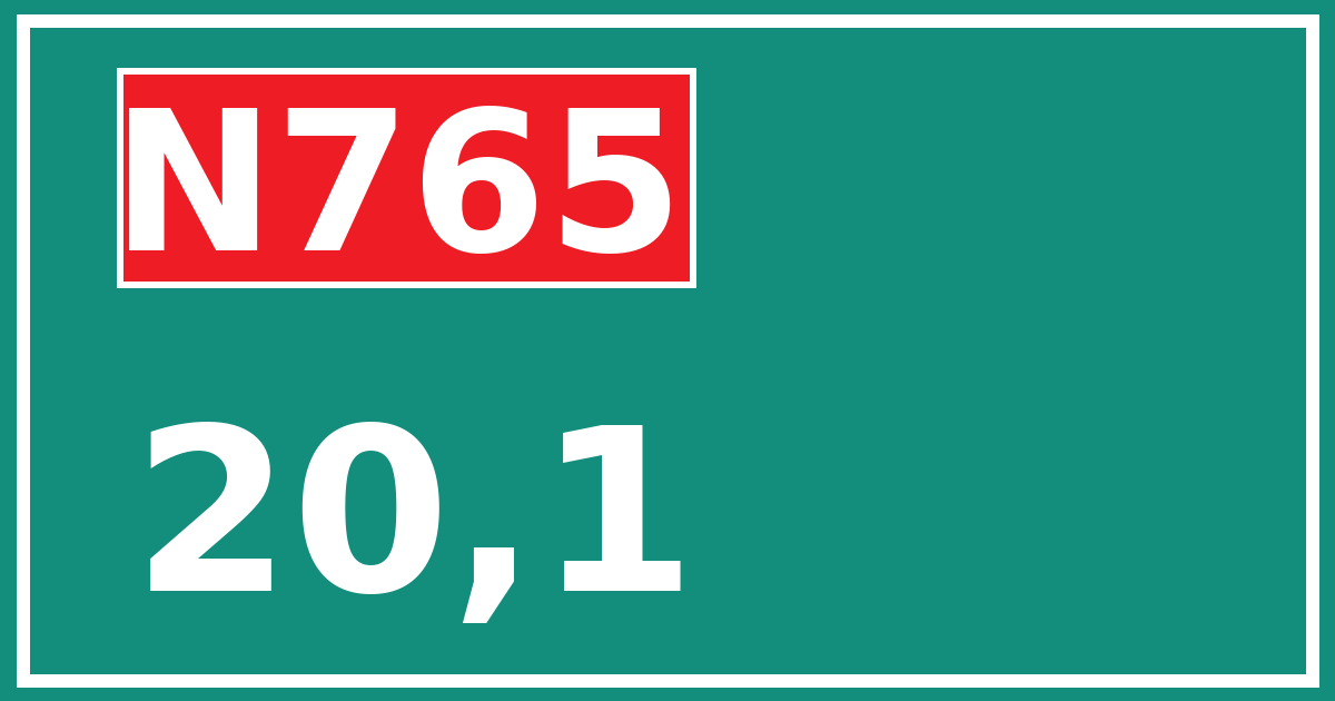 Hectometerbord N765 20,1