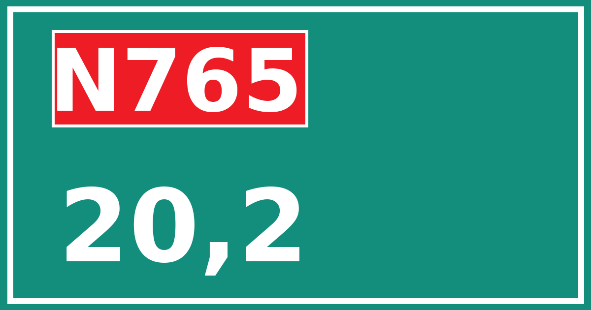 Hectometerbord N765 20,2