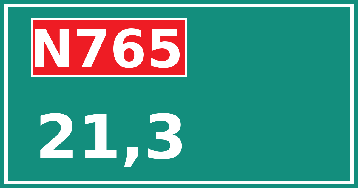 Hectometerbord N765 21,3