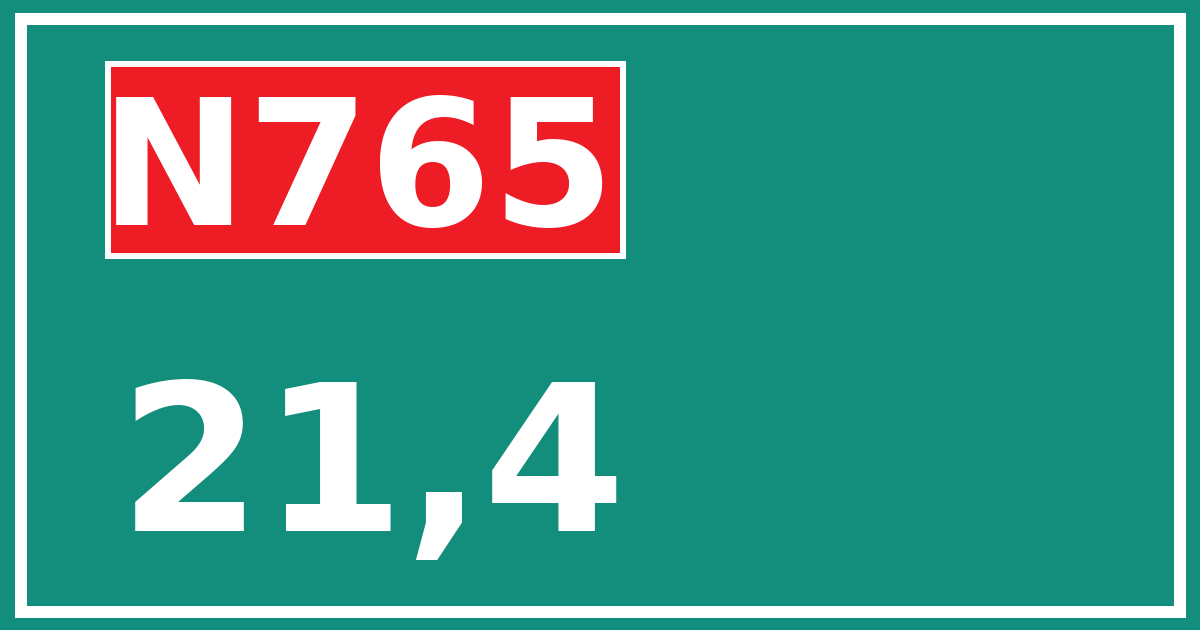 Hectometerbord N765 21,4