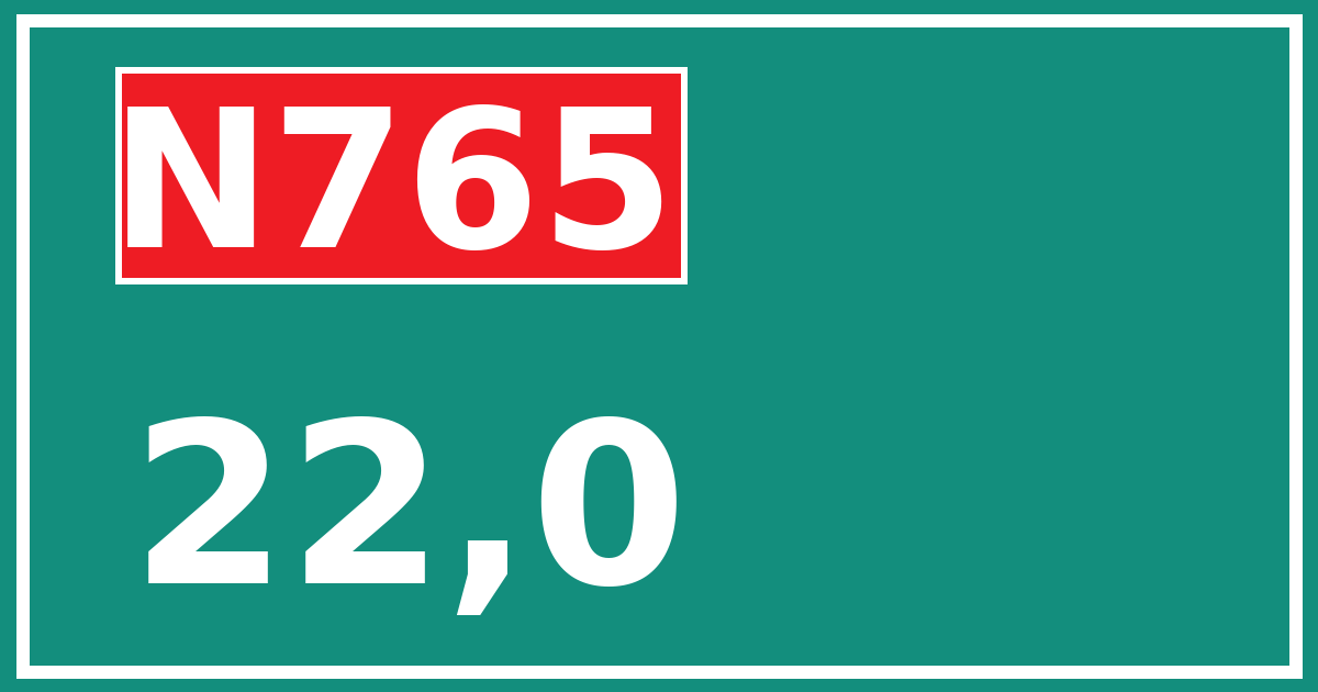 Hectometerbord N765 22,0