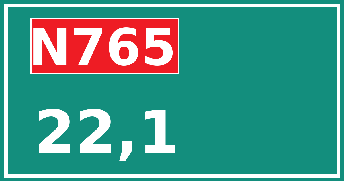 Hectometerbord N765 22,1