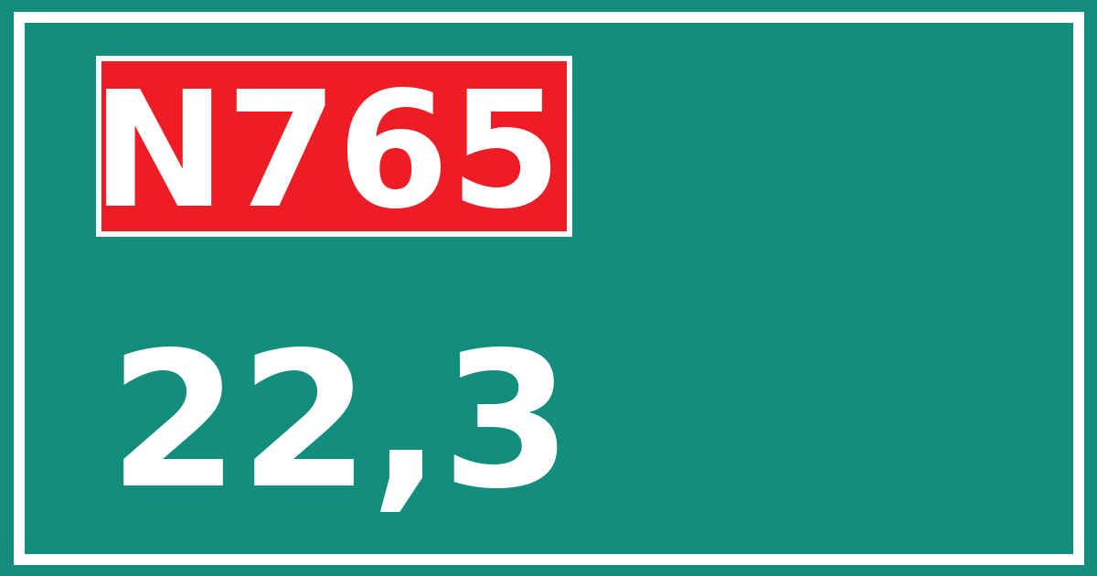 Hectometerbord N765 22,3