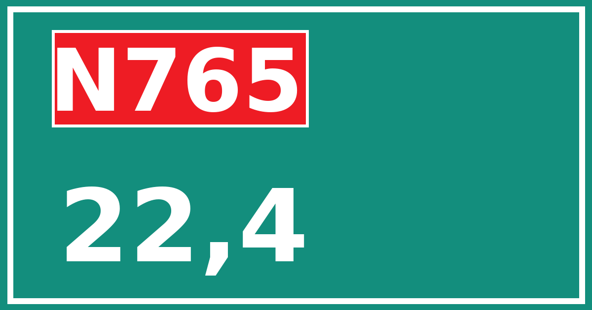 Hectometerbord N765 22,4