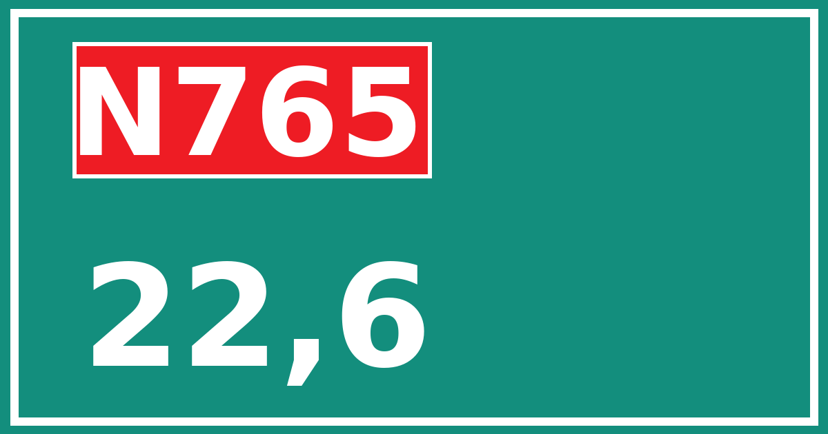 Hectometerbord N765 22,6