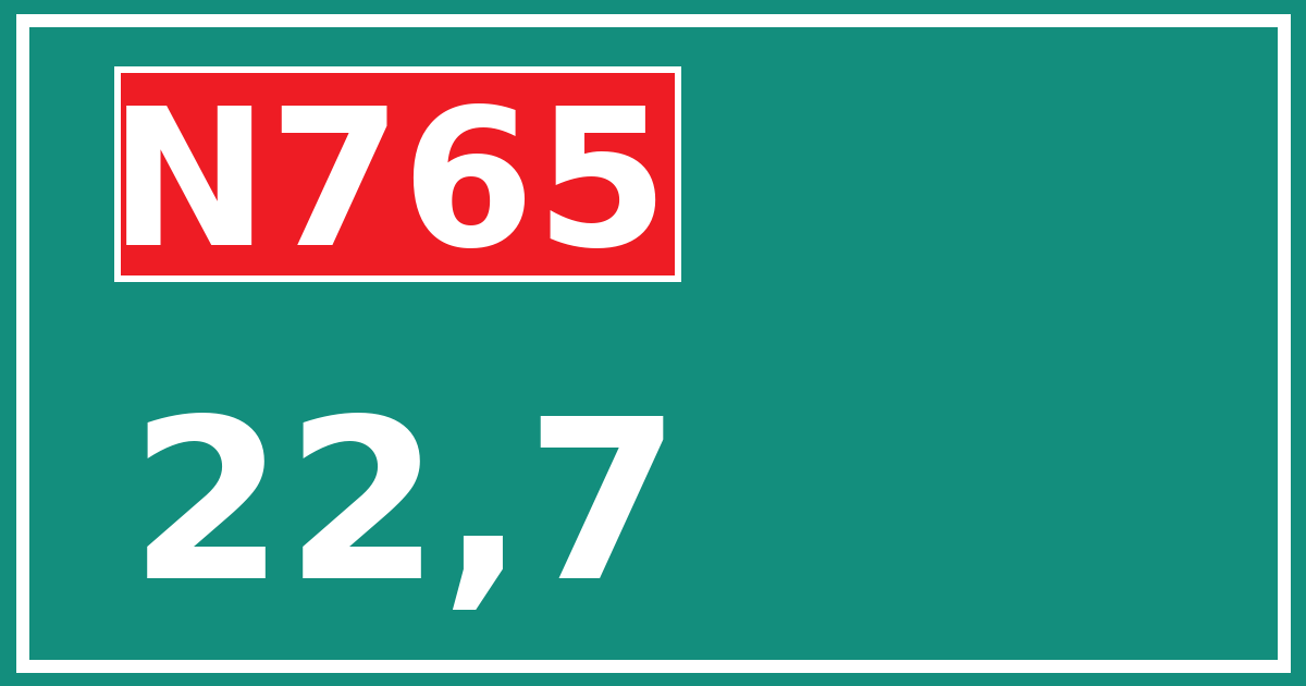 Hectometerbord N765 22,7