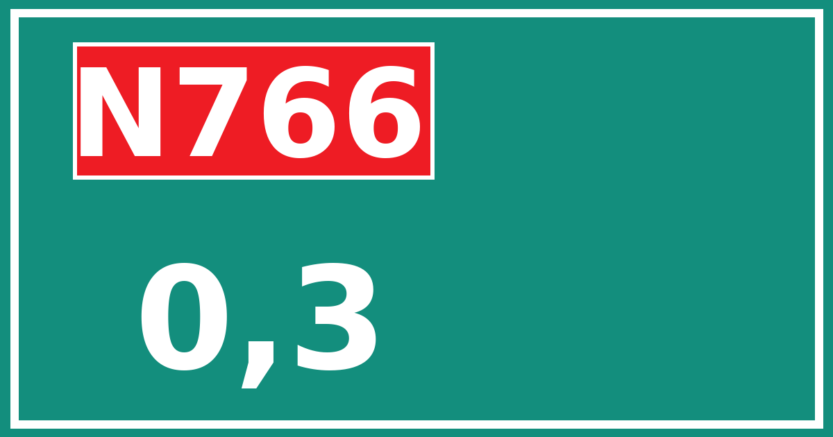 Hectometerbord N766 0,3