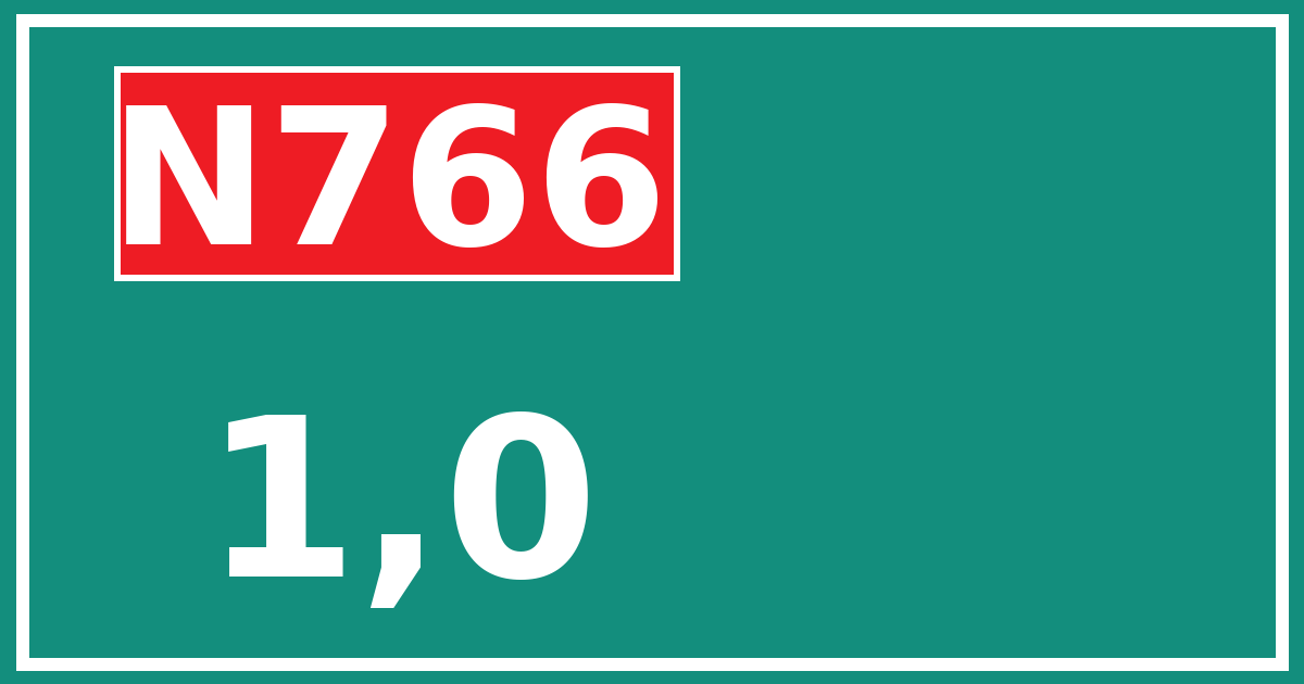 Hectometerbord N766 1,0