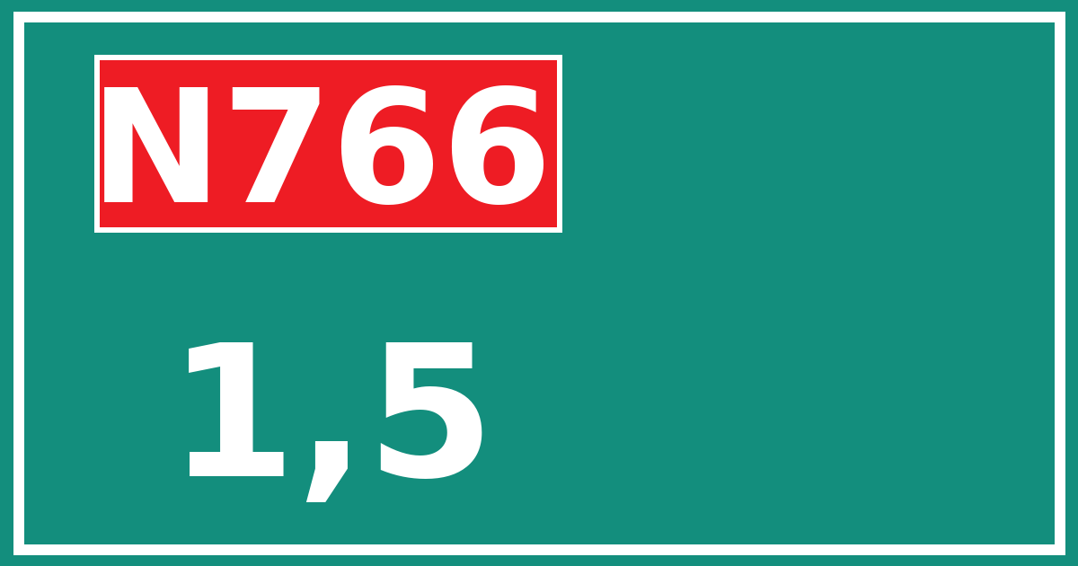 Hectometerbord N766 1,5