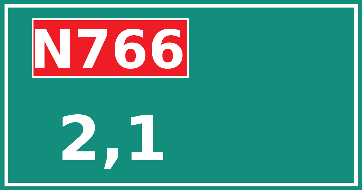 Hectometerbord N766 2,1