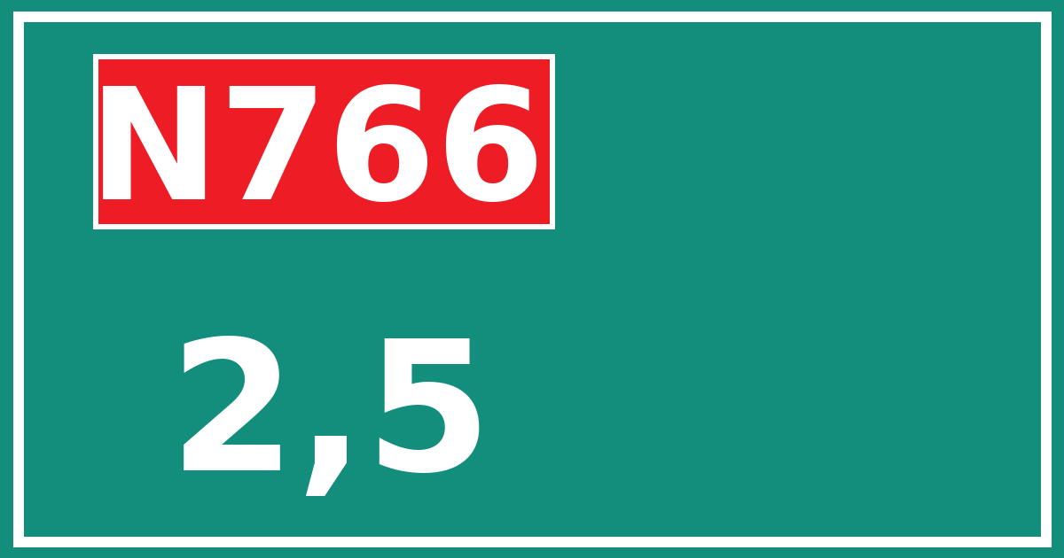 Hectometerbord N766 2,5