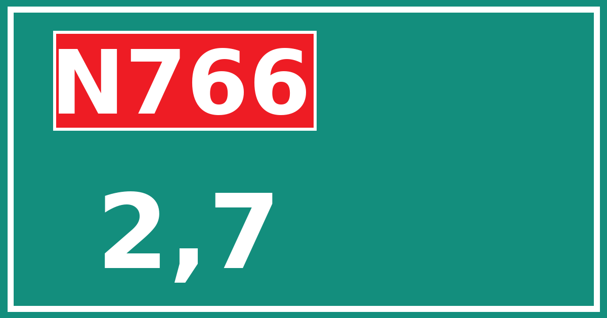 Hectometerbord N766 2,7