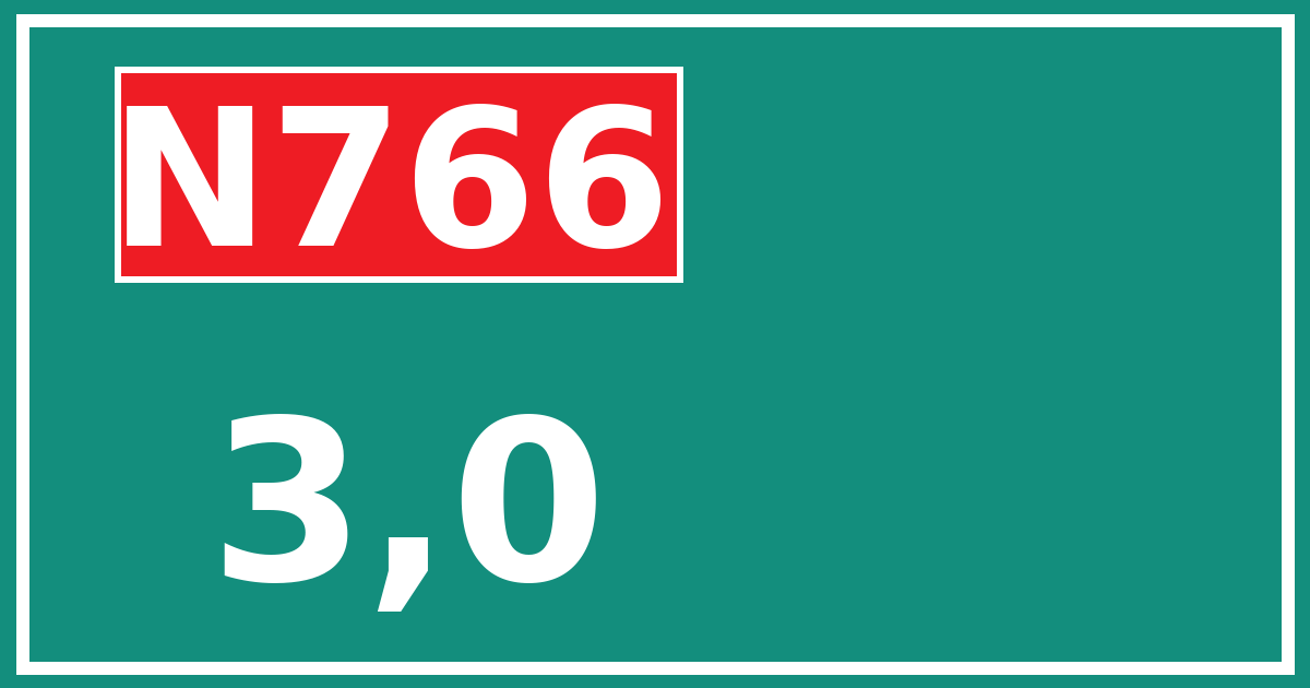 Hectometerbord N766 3,0