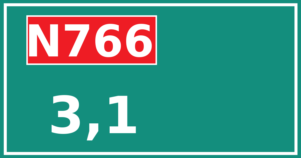 Hectometerbord N766 3,1