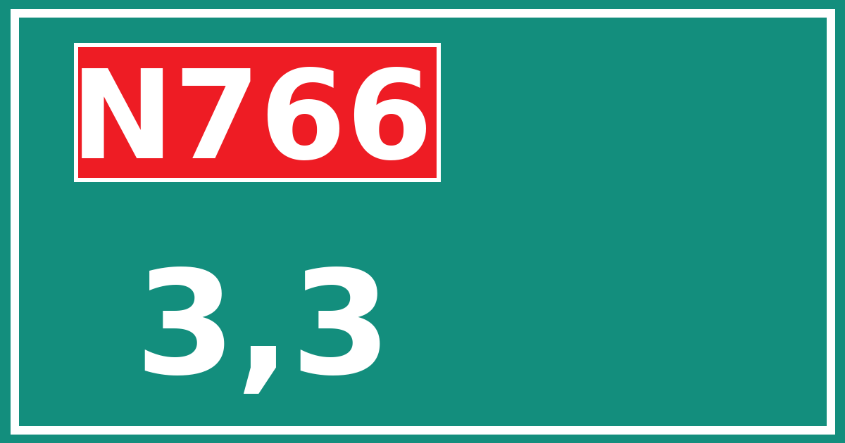 Hectometerbord N766 3,3