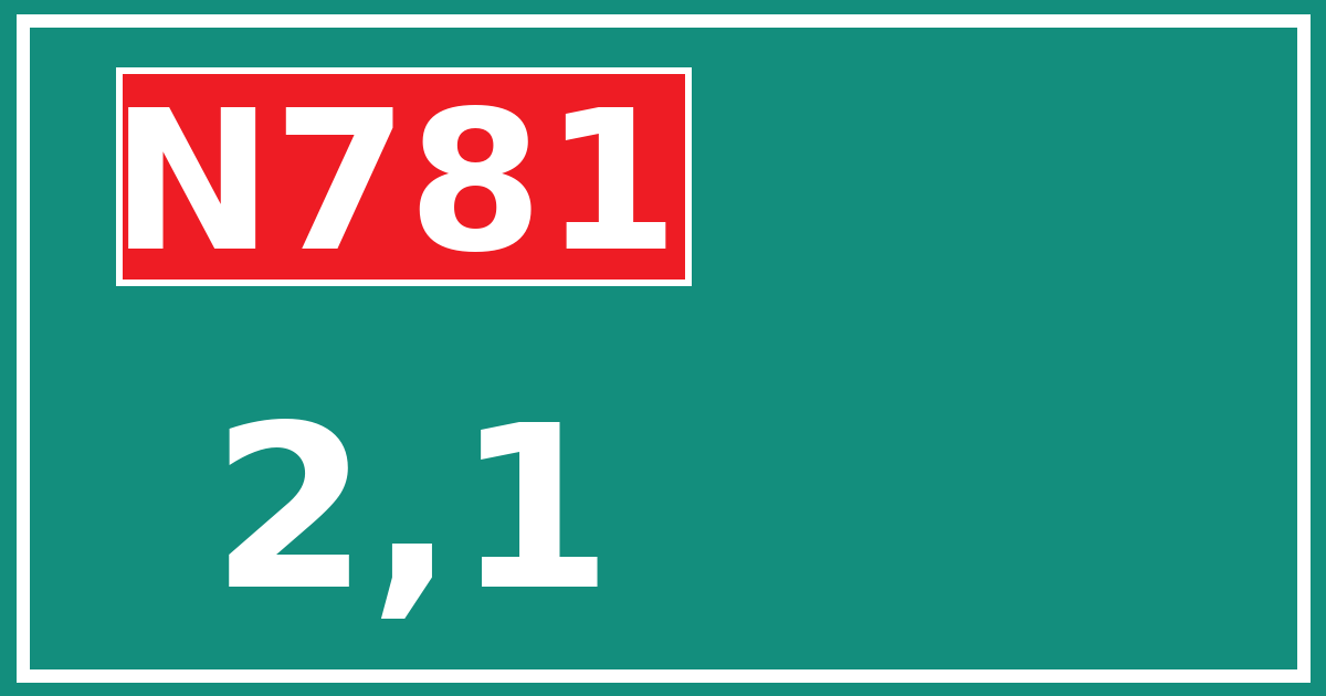 Hectometerbord N781 2,1