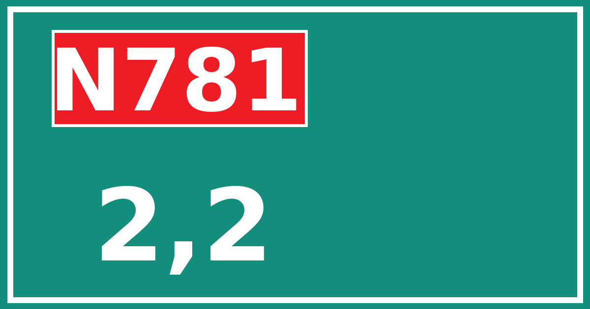 Hectometerbord N781 2,2