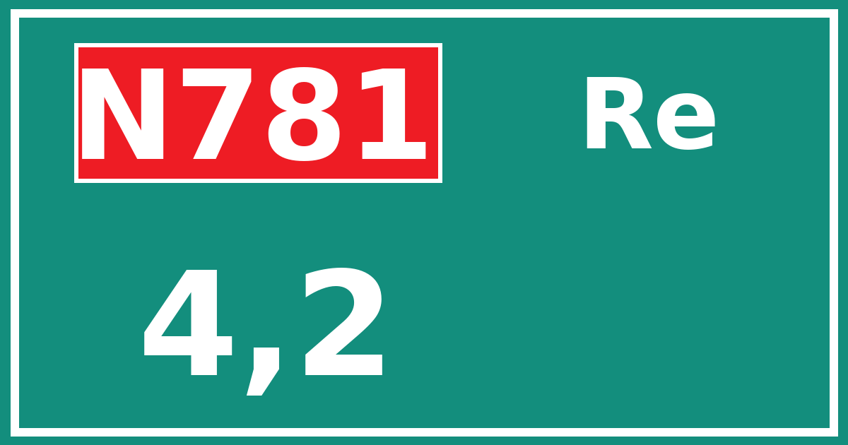 Hectometerbord N781 4,2 zijde Re
