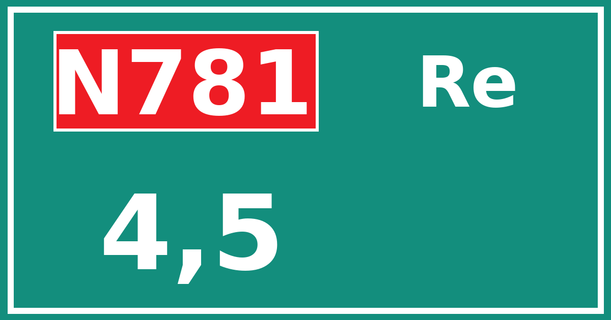 Hectometerbord N781 4,5 zijde Re