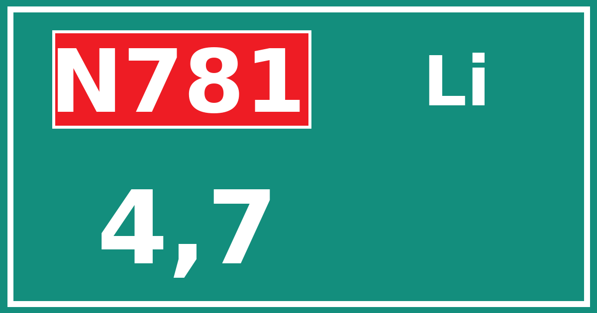 Hectometerbord N781 4,7 zijde Li