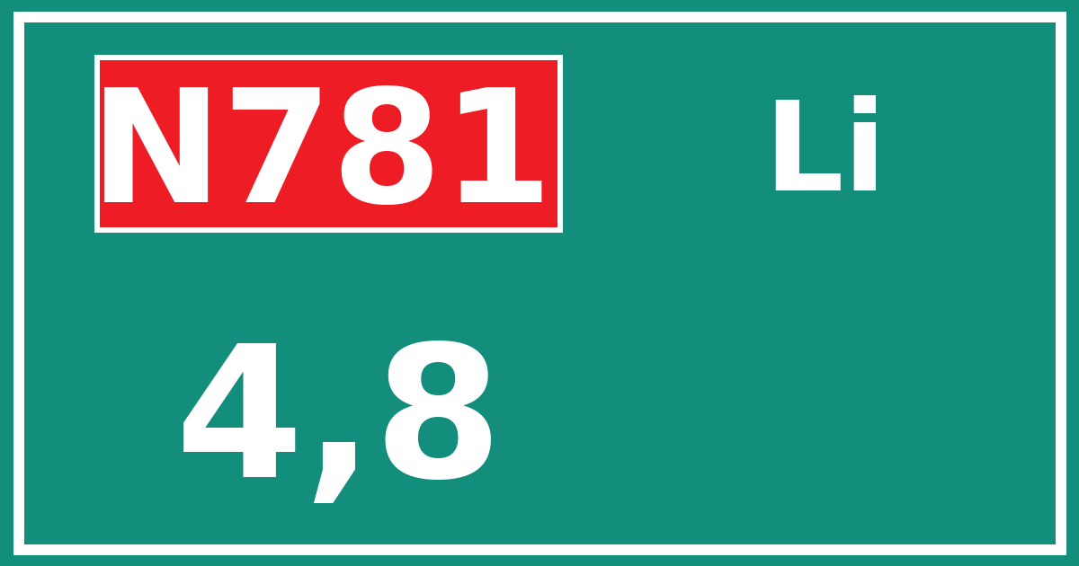 Hectometerbord N781 4,8 zijde Li